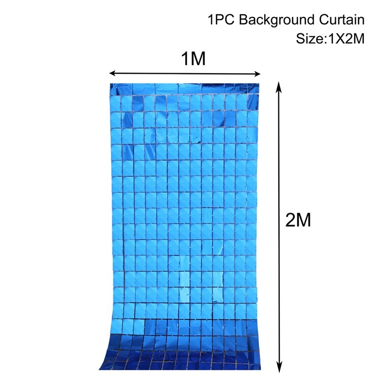 Square Rain Curtain Background Cloth Birthday Party Decorations Shimmer Wall Backdrop Wedding Party Decor Sequin Wall Background: royal blue
