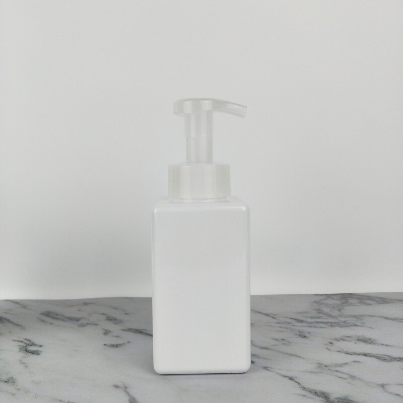 450ml Square Clear Foaming Bottle Liquid Soap Whipped Mousse Points Bottling Shampoo Lotion Shower Gel Foam Pump Bottles #: A