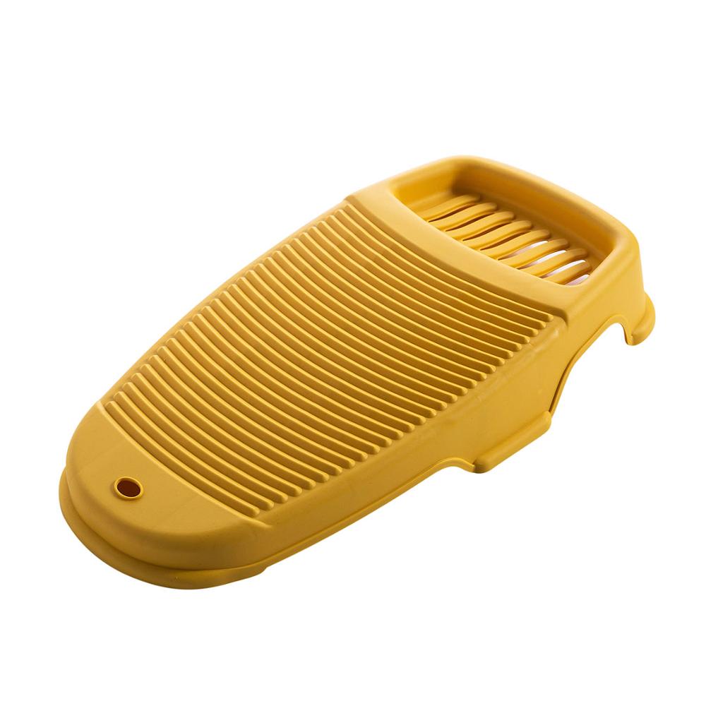 Colourful Plastic Thicken Washboard with Soap Holder Box Clothes Washing Board Bathroom Kid Clothes Cleaning Hand Wash Laundry: Yellow