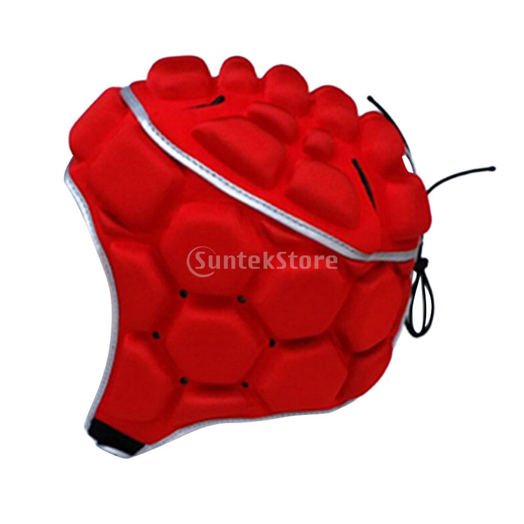 Adult Men's Adjustable EVA Padded Soccer Football Helmet Rugby Goalkeeper Head Guard Protector Hat Gear Equipment