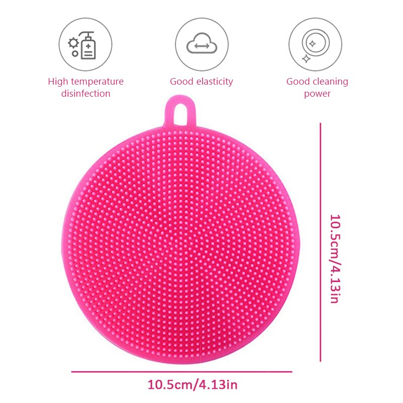 1set(6 Pcs)Silicone Sponge, Silicone Scrubber Kitchen Anti-Bacterial Sponge Multicolor for Cleaning Vegetable Kitchen Utensils