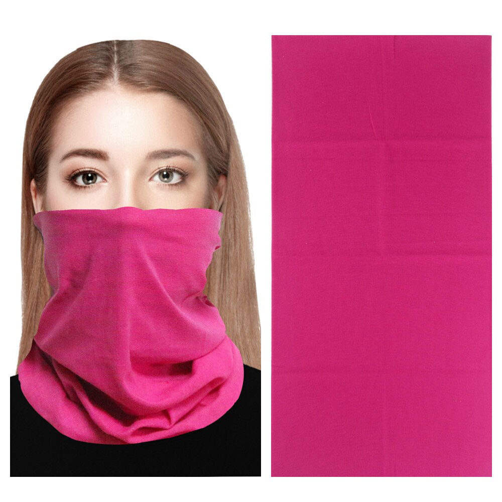 Solid Bandana Scarf Headband Hiphop Hijab Seamless Tubular Soft Multi Functional Magic Bandanas Tube Ring Scarf: S004 Rose red