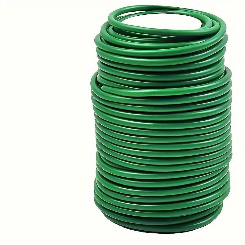 10m hagekabelstrips plantetråd grønn fleksibel bøyelig hagestøttetråd kabelstrips gjenbrukbar gummibelagt ståltråd: Default Title