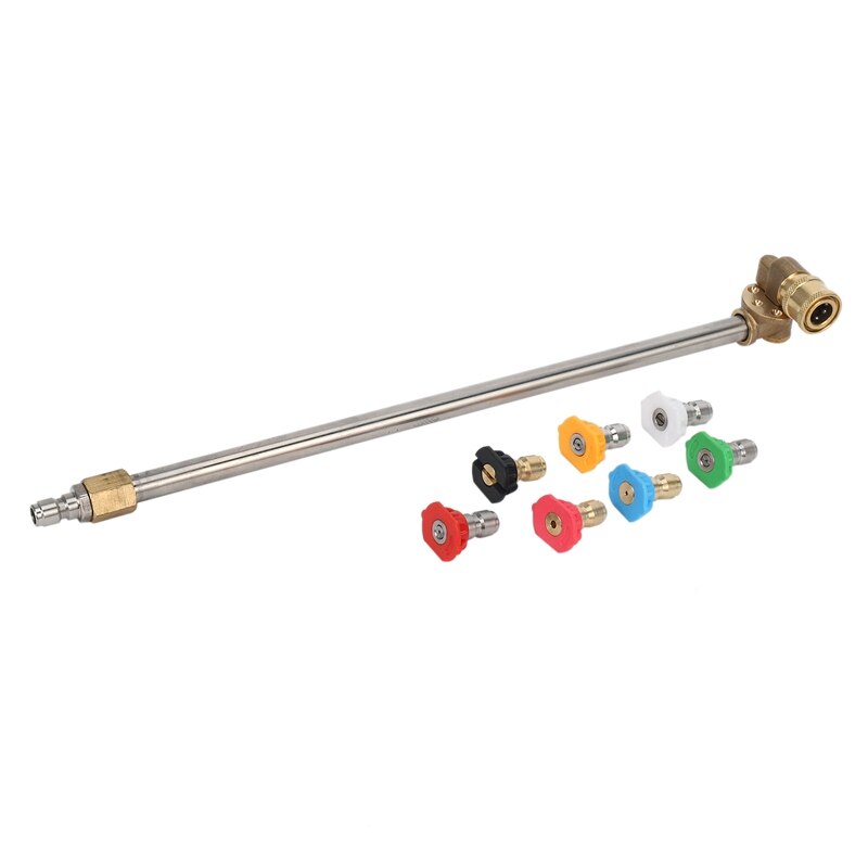 Cleaner Attachment, Pressure Washer Extension Wand with Pivoting Coupler,7 Nozzle Tips,1/4 Inch Quick Connect,17 Inch: Default Title