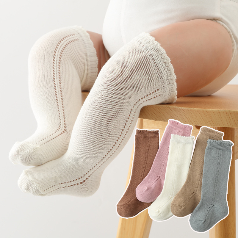 Mode Baby Jongens Sokken Knie Hoge Sok Zacht Katoen Peuters Kinderen Meisjes Lange Sokken Hol Kinderen Socken Voor 0-3 Jaar