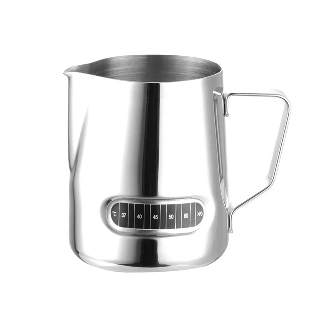 600ml Edelstahl Aufschäumen Kaffee Krug ziehen Blume Tasse Espresso Tassen Latte Kunst Milch Aufschäumen Krug Mit Thermometer Aufkleber