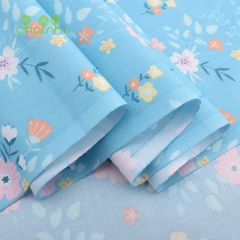 Chainho,8pcs/Lot,Blue Floral Series,Printed Twill Cotton Fabric,Patchwork Cloth,DIY Sewing Quilting Material For Baby & Children