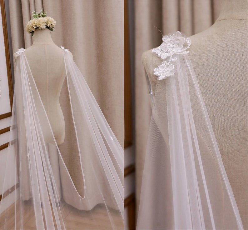 Veil06 Dos Capas Tul Velos De Novia Con Cuentas Marfil