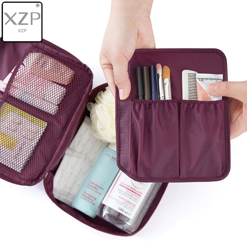 Bolsa de maquillaje XZP para exteriores para chica, neceser para mujer, neceser de lavado, organizador de maquillaje, Kit de almacenamiento de viaje, bolsa con múltiples bolsillos para mujer