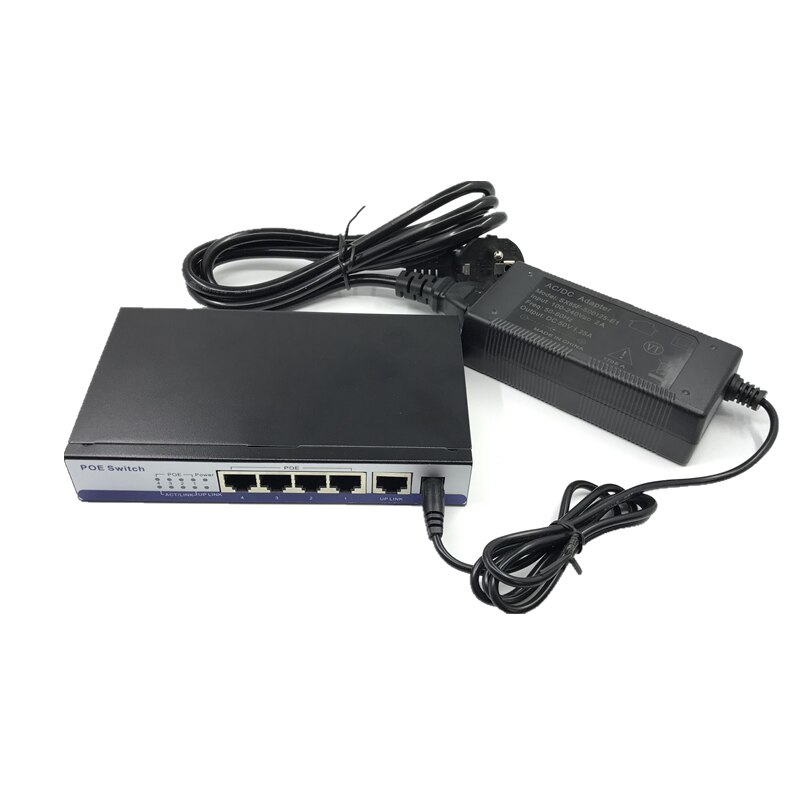 5-10/100 mbps rj45 switch poe 802.3af porta 15.5 w voor voeding 4 telefoon câmera ip nvr ip wi-fi ponto de acesso poe switch: Package combination