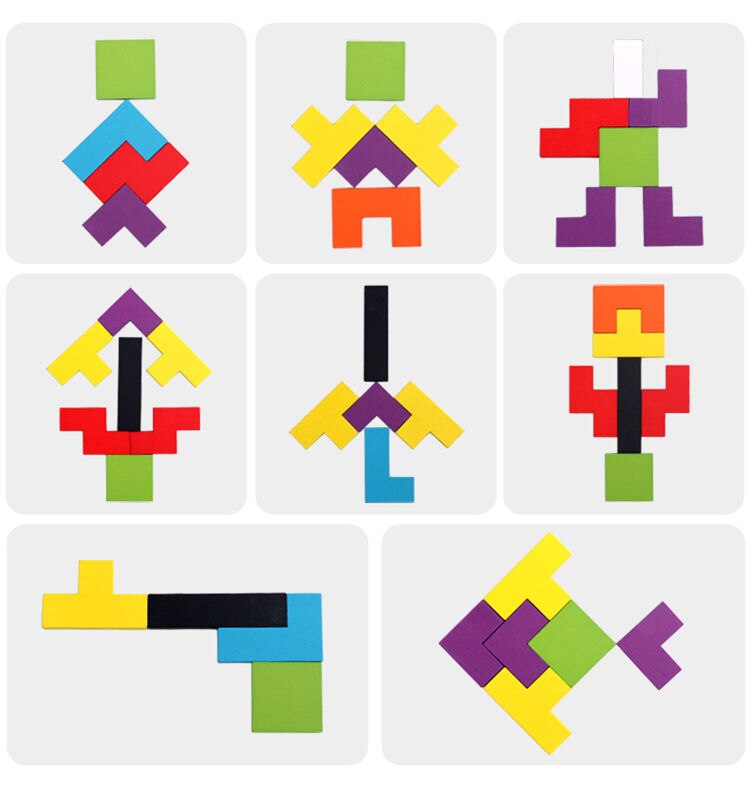 3D Puzzles Sudoku Tetris Classic Toys Jigsaw Puzzles Wooden Toys For Kids Rainbow Geometry Puzzle Educational Learning