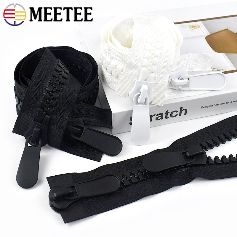 1 pezzo 20 # Cerniera extra larga in resina Doppio cursore Cerniere fuori misura aprire-fine per cucire giacche, tende, decorazioni per indumenti, accessori con cerniera