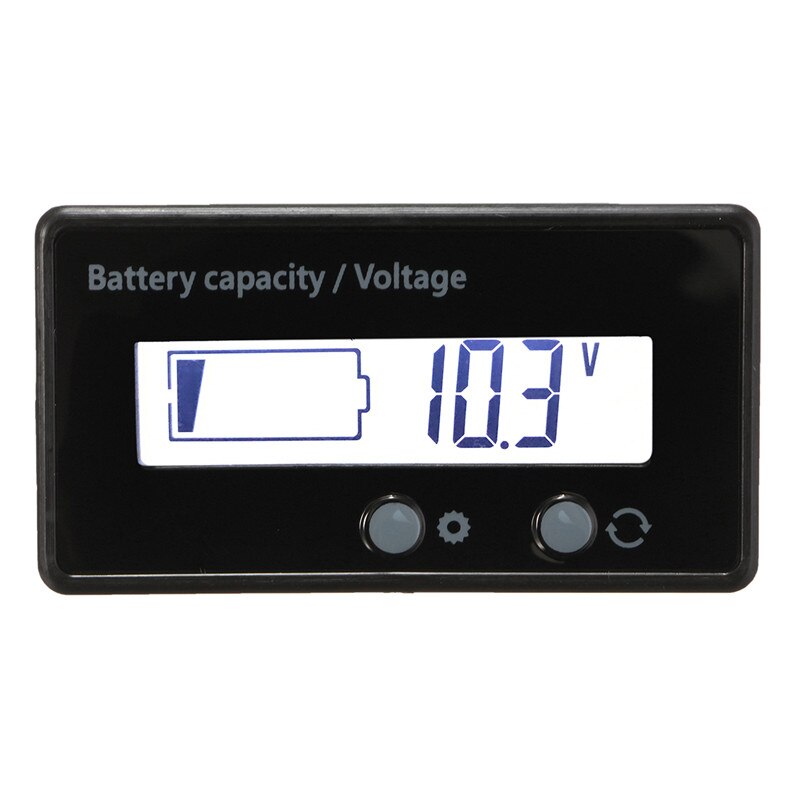 12V 6-63V LCD voiture plomb acide plomb batterie au Lithium niveau de Charge indicateur de capacité compteur numérique LED testeur voltmètre affichage: White