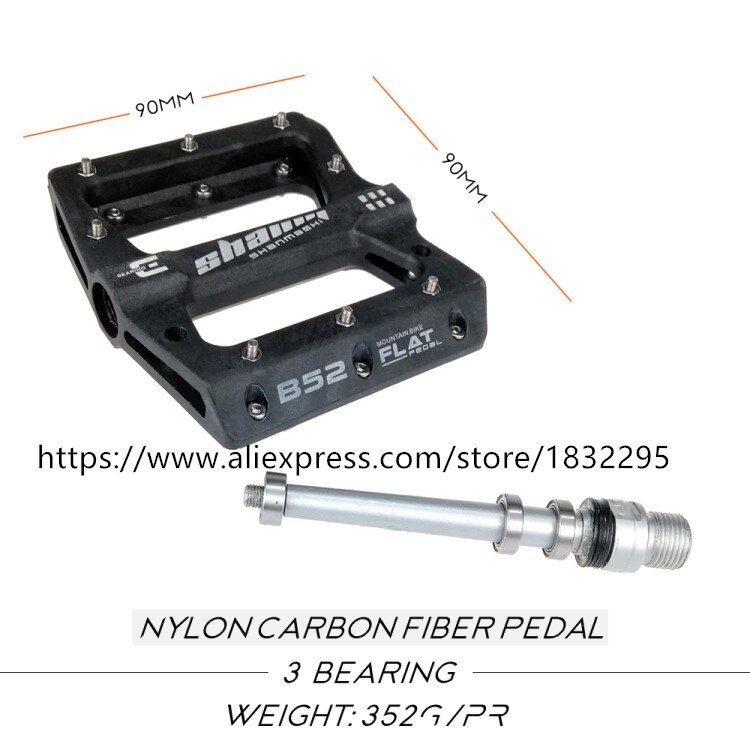 1pair black MTB nylon Pedals Ultralight BMX Bicycle Pedals 3 Bearings Cycling Pedals Mountain Bike Folding Bike Pedals