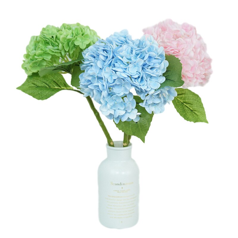 Fugtgivende imitationsblomster hortensia håndfornemmelse kunstig blomst stue blomst tekøje borddekoration flor