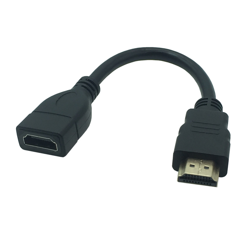 Right-angle 90 Degree HDMI-compatible Male to Female Converter Adapter Cable Converter Adapter HDTV Connector: grey