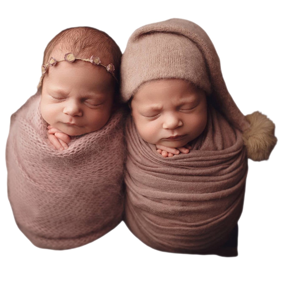 Unisex baby gebreide muts met lange staart schattige handgeweven gebreide muts fotografie rekwisieten voor jongens meisjes