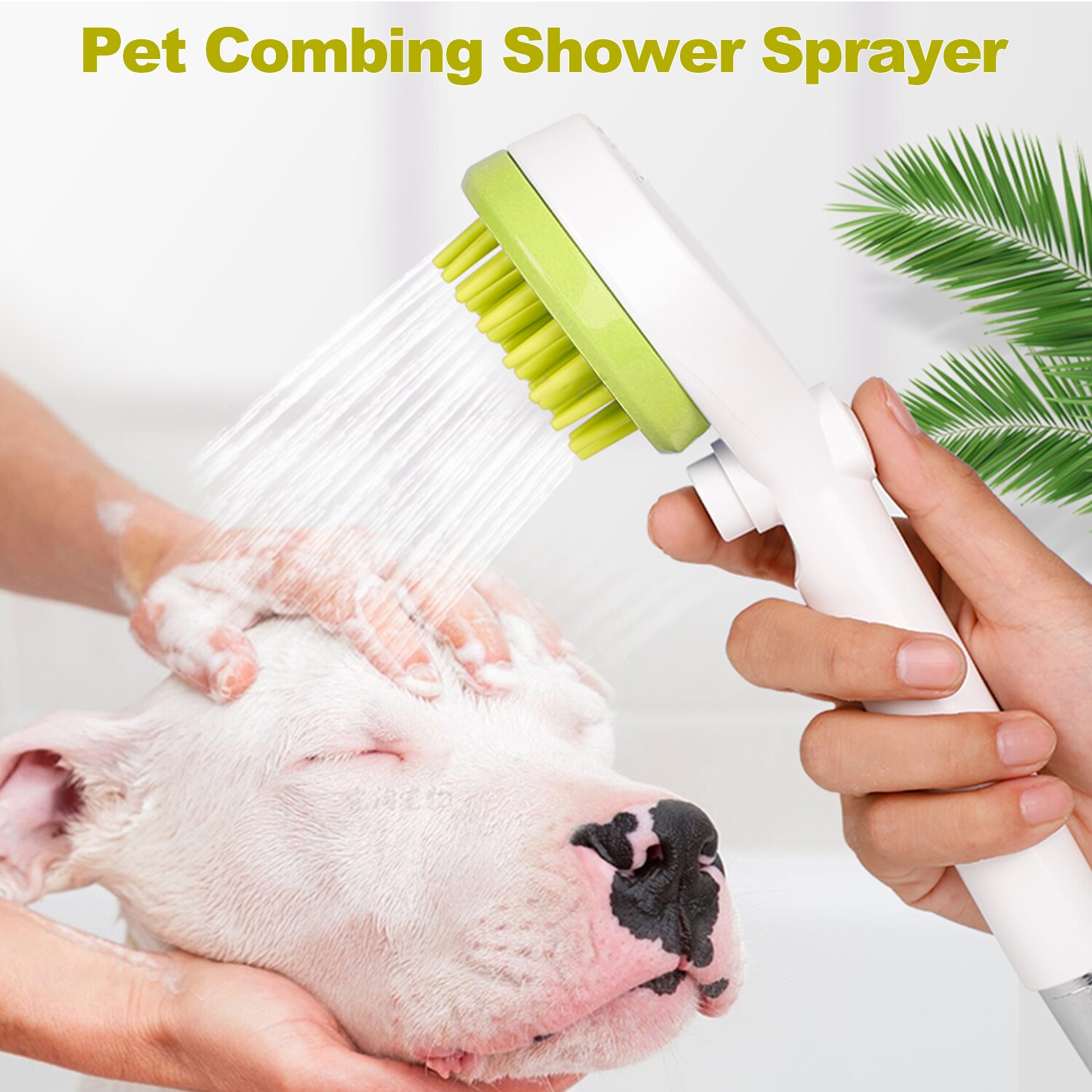 Brosse d'arrosage d'eau pour animaux de compagnie de pulvérisateur de douche de peignage de chien pour des chiens chats épurateur de bain pommeau de douche de toilettage tenu dans la main avec le tuyau de 2M