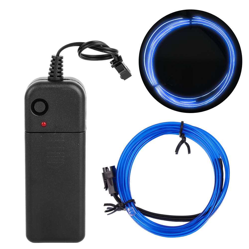 Auto Innen Atmosphäbetreffend Lampe Streifen Scheren Neon- EL Kalt Licht Draht Licht AA Batterie Regler Umgebungs Dekorative Licht Lampe: grau / Tiefe Blau