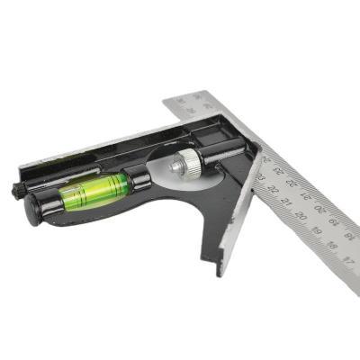 FGHGF 12-inch 300 Mm Adjustable Square Angle Ruler 45/90 Degree With Bubble Level Multi-function Meter Measurement Tool