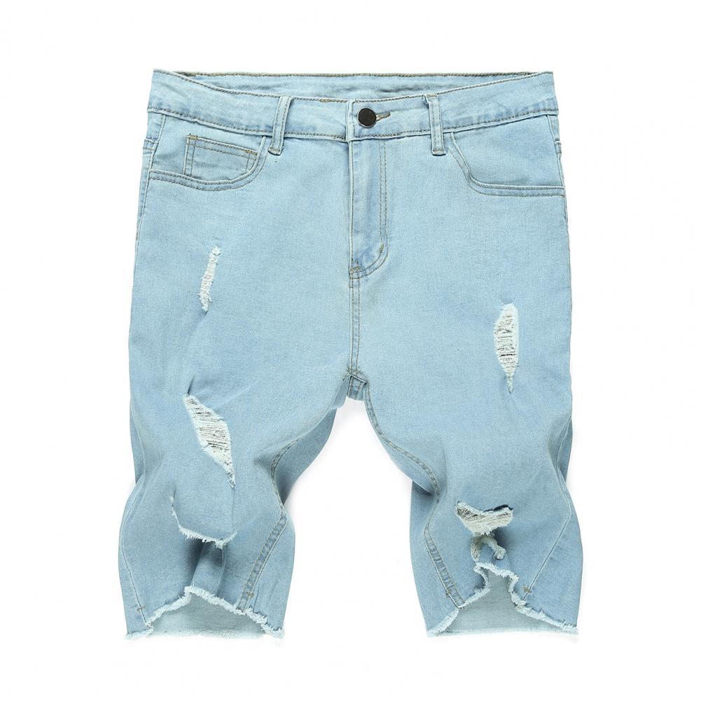 Mannen Ripped Korte Jeans Katoen Shorts Ademend Denim Shorts Mannen Jeans Vernietigd Hole Skinny Korte Jean Homme Pantalones Hombre