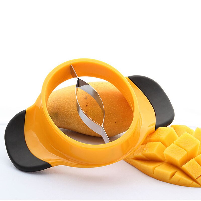 Stainless Steel Mango Cutter Safety Fruit Corer Splitters Peach Corers Peeler Shredder Slicer Cutter Kitchen Gadget Accessories