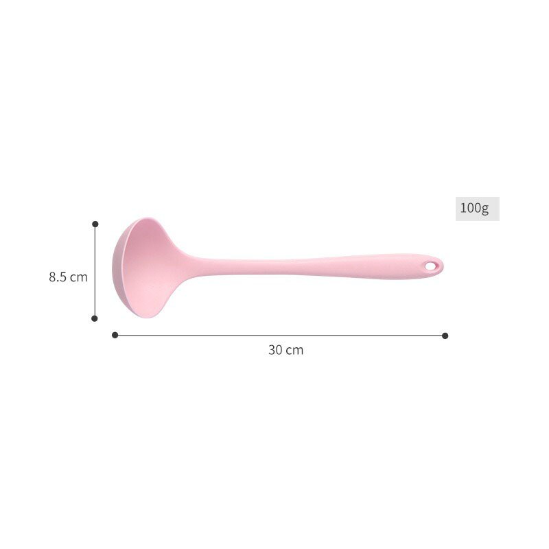 1PC Pink Cooking Kitchenware Silicone Tools Heat-Resistant Spatula Spoon Shovel Turner Strainer Kitchen Utensil Dishwasher Safe: Pink Soup Spoon