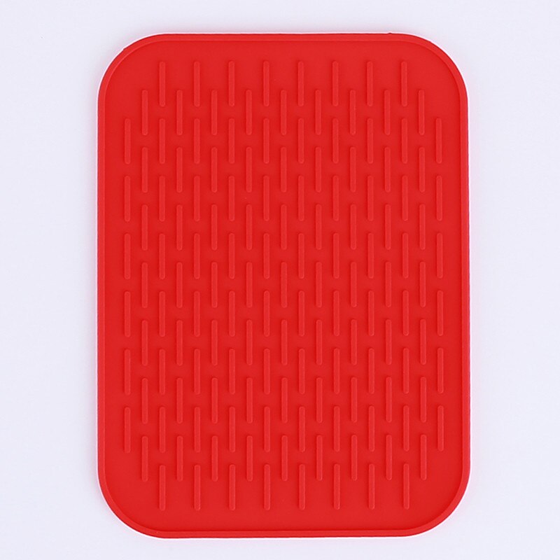 Neue Praktische Silikon Halfter matt Küche Wärme Nicht-Unterhose Beständig Trivet Topf Tablett Haarglätter Küche Werkzeuge: rot