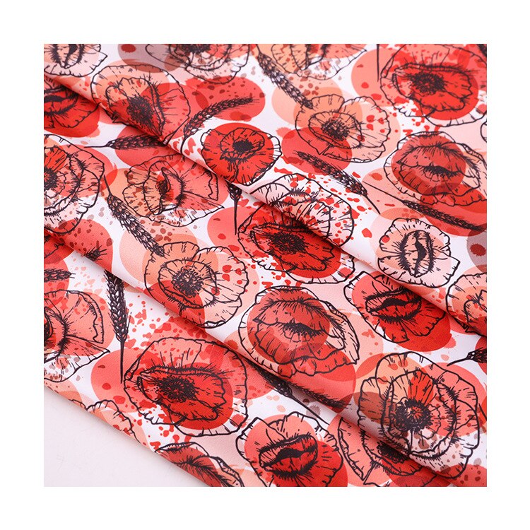 148cm width printed stretch fabric meter matt stretch satin fabric pajamas dress polyester spandex fabric cloth