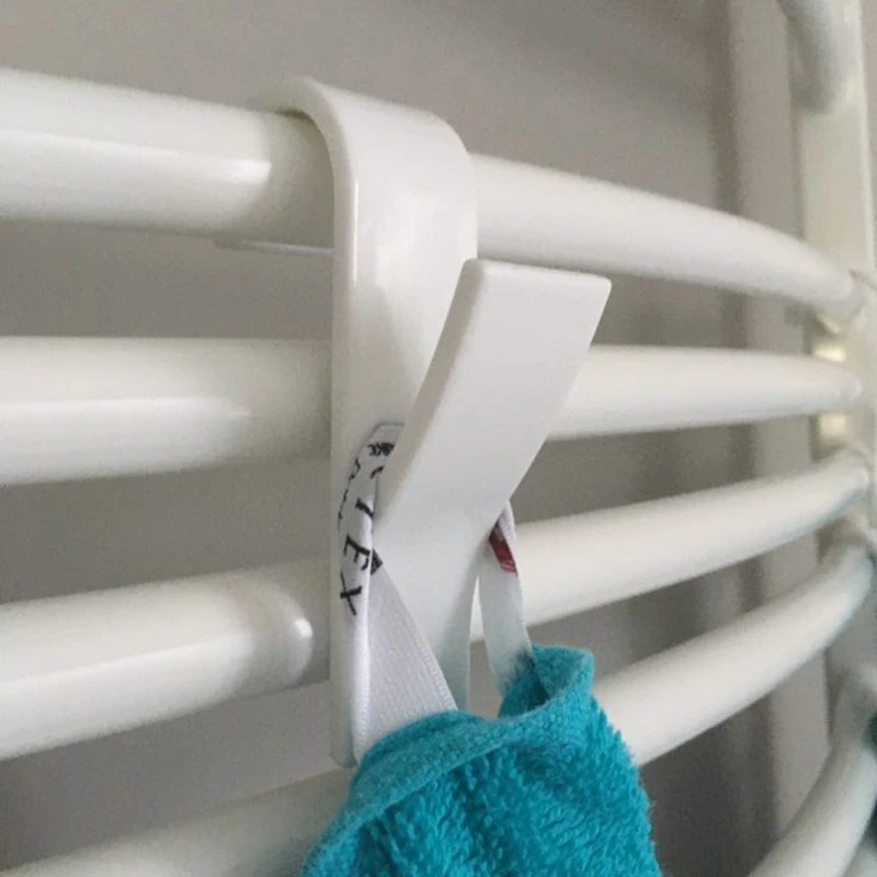 6 stücke Aufhänger Für Beheizte Handtuch Heizkörper Schiene Bad Haken Halter Kleiderbügel Percha Plegable Schal Aufhänger weiß