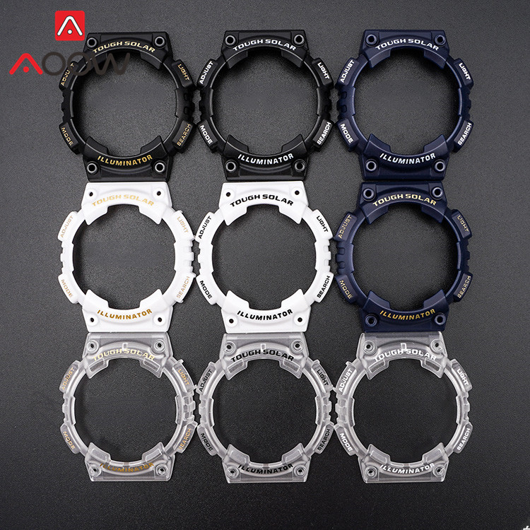 Resin Strap Bezel for Casio AQ-S810W AQS810 Sport Waterproof Men Replacement Bracelet Watch Band Protective Case Transparent