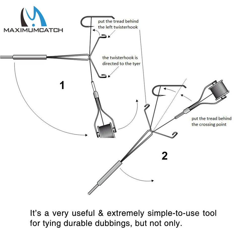 Maximumcatch Dubbing Twister/Spinner Brass Jig Fly Tying Twister Hair Stacker Fly Tying Tool