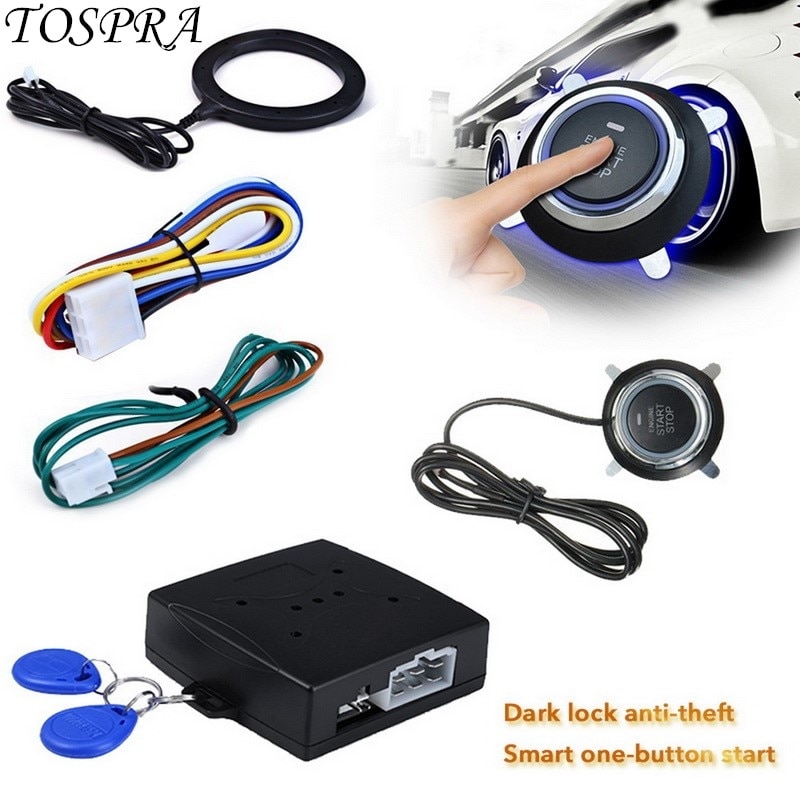 12V Diefstalbeveiliging Auto One-Key Start Systeem Auto Alarm Auto Keyless Entry Motor Start Alarm systeem Push Button Remote Starter