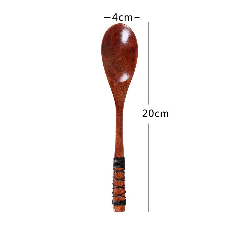 Wrapped Line Japanese-style Phoebe 20*4cm Nees Wooden Spoon: Black 1