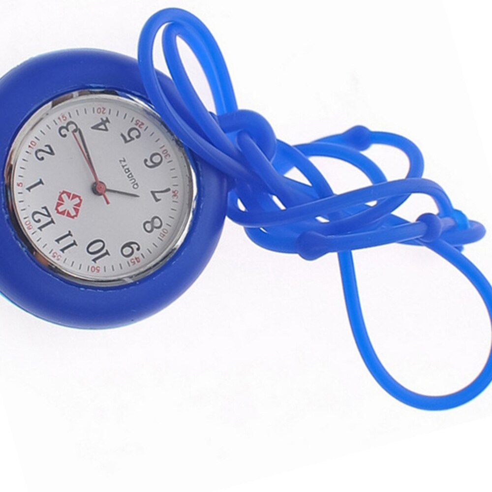 1pc enfermeira relógio redondo silicone enfermeira bolso pendurado relógio presente relógio (branco)