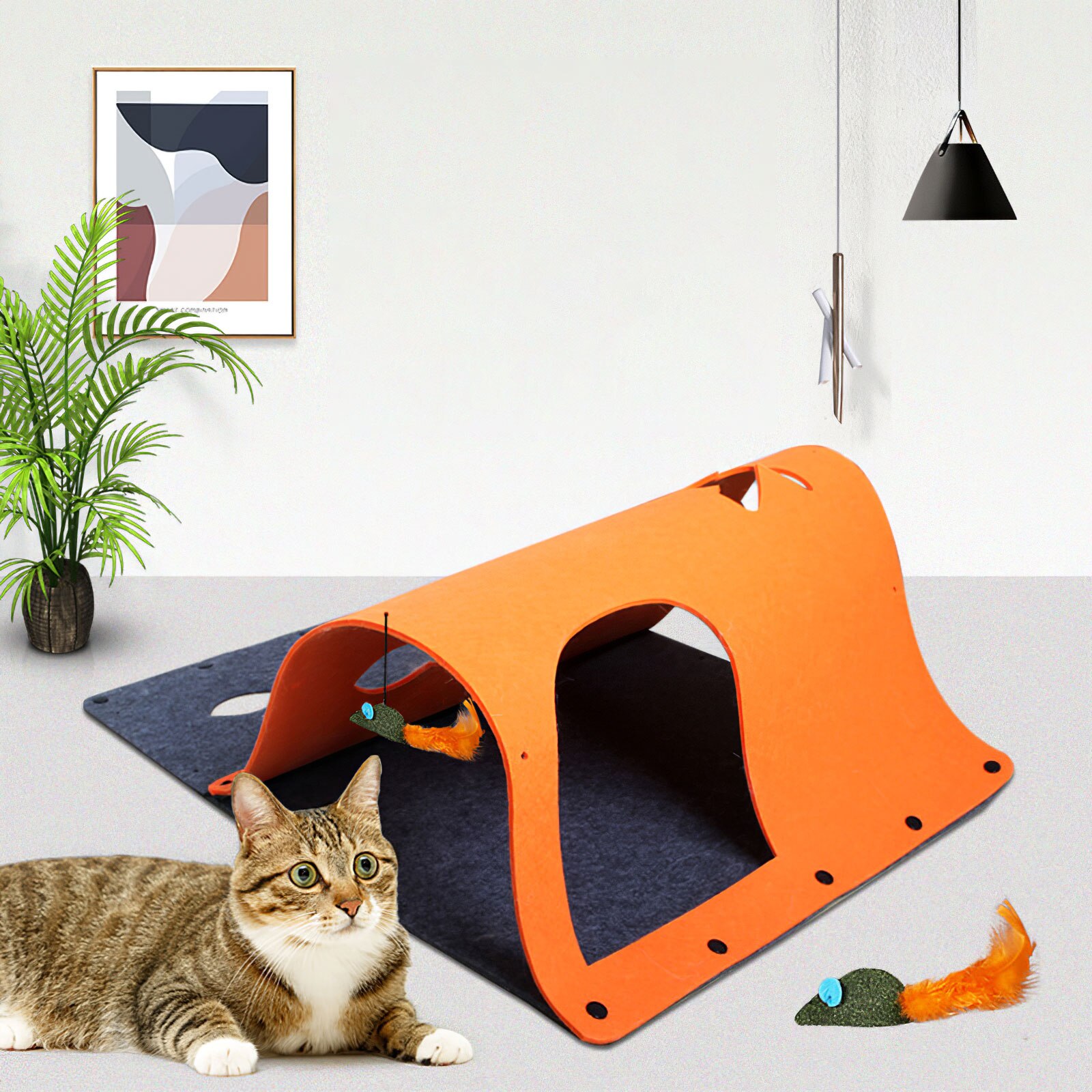Pet Cat Mice Game Intelligence Toy Tunnel Bell Tent Cats Playing Tunnel Foldable Mouse Hunt Toys Keeps Kitten Active Pets