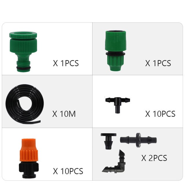 25m Automatic Micro Drip Irrigation System Garden Irrigation Spray Self Watering Kits with Adjustable Dripper: 10M