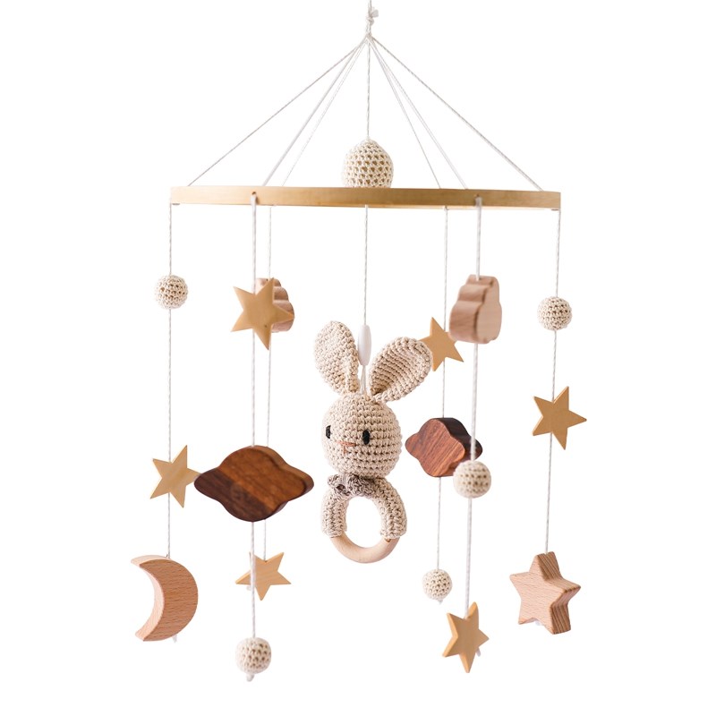 Baby Holz kleine Birdie Bett Glocke Halterung Cartoon Krippe Bett Glocke mobile hängende Rassel Spielzeug Kleiderbügel Baby Krippe Dekoration Access ori