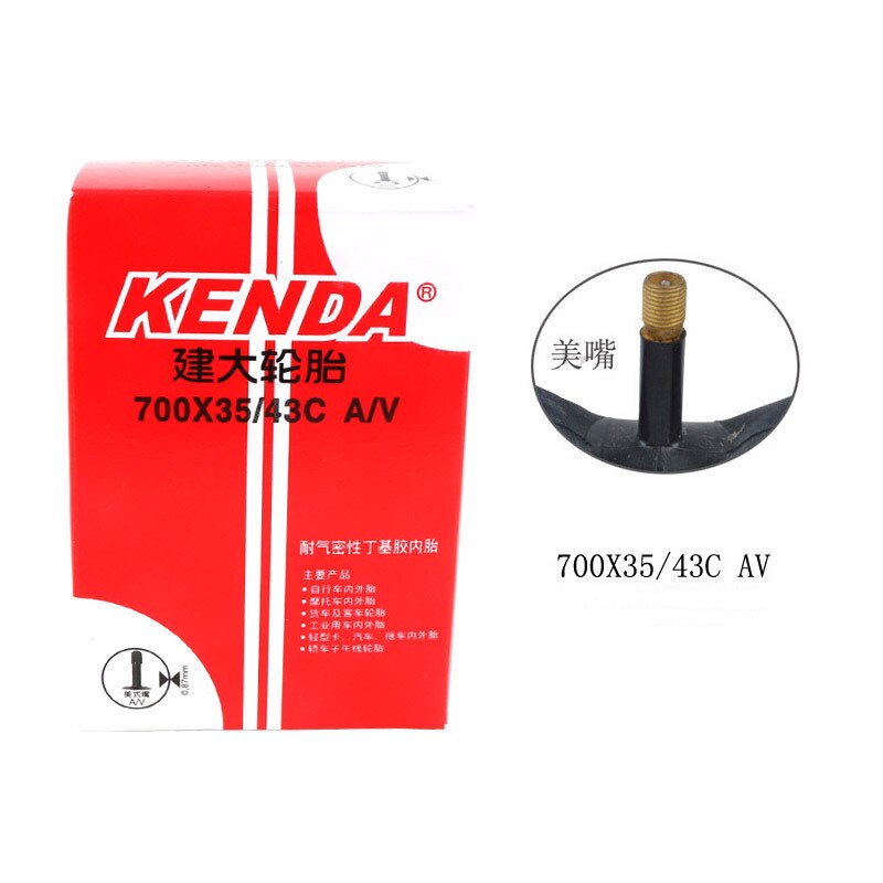 KENDA chambre à air de vélo pour vélo de voyage de route 700*23/25C 700*28/32C 700*35/43C AV/FV pièces de vélo chambre à air en caoutchouc butyle: 700x35-43C AV