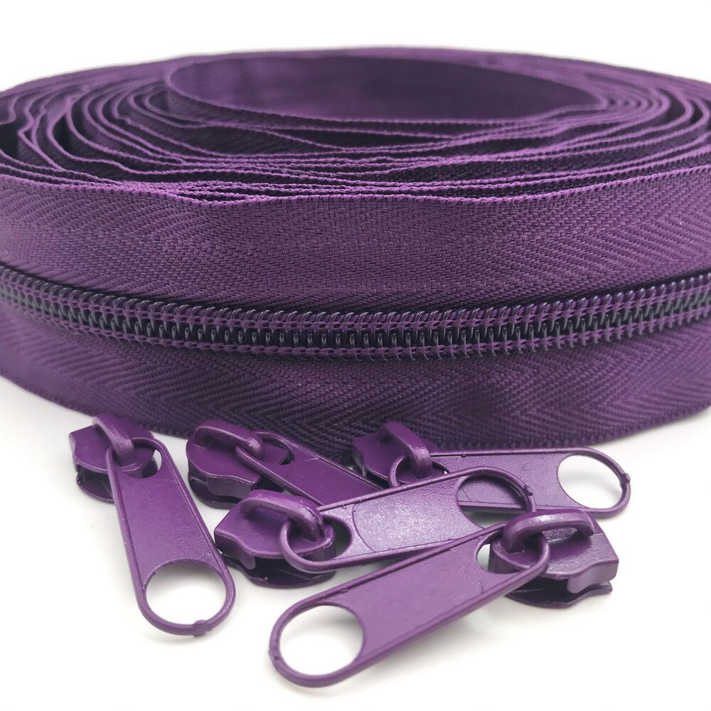 #5 5 Meter 24 Farben Nylon Spule Reißverschlüsse durch sterben Hof mit 10 stücke Schieberegler für DIY NäHenne Schneider handwerk Taschen