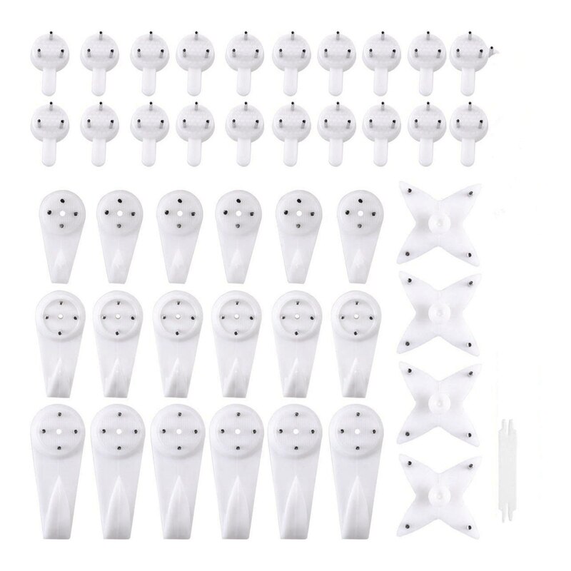 105- pack bildhängare för hård vägg betong vägghängande fotoramar gipskrok konst målning display hängare klocka weddin: Default Title