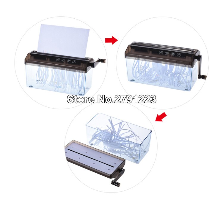 A4 9 "Papiervernietiger Papiersnippers Manual Hand Papier Shredder Document Bestand Handgemaakte Straight Snijmachine Voor School Office