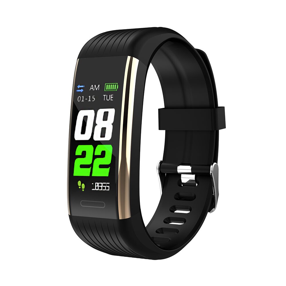 Fitness Bracelet Blood Pressure Pedometer Waterproof Smart Band Heart Rate Monitor Fitness Tracker Watch Men Women Sport Clock: R1 Gold