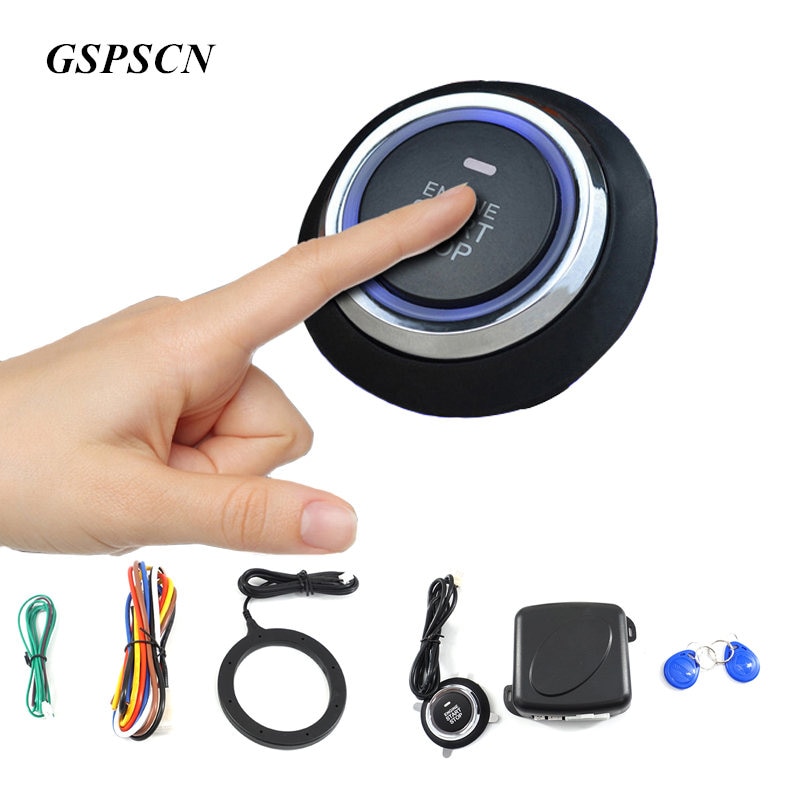 GSPSCN Car Engine Push Start Button RFID Engine Lock Ignition Keyless Start System Go Push Button Engine Start Stop Immobilizer