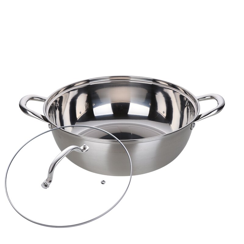 Marmite chinoise en acier inoxydable, ustensiles de cuisine, monocouche, compatibles avec les marmites à soupe, ustensiles de cuisine pour la maison: A270-Silver
