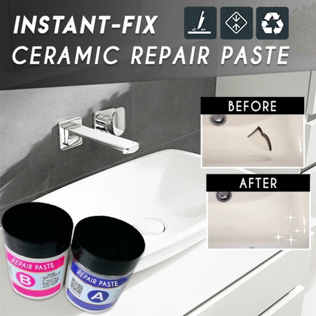 Instant-Fix Ceramic Repair Paste Repair Effective Multifunctional Universal Glue Moisture Proof Tool Porcelain White Wall