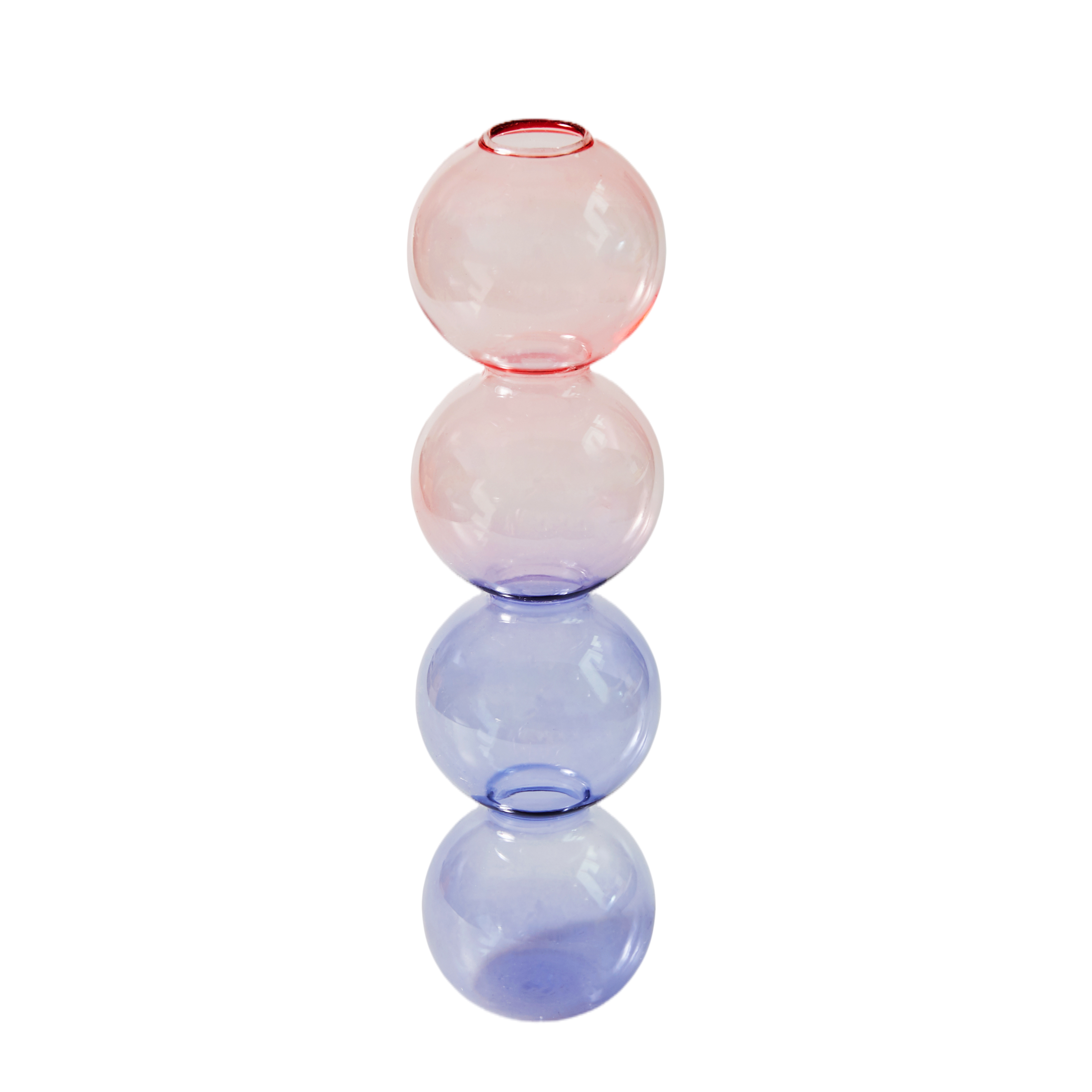 Bougeoirs en verre lilas fleuris, bougeoirs pour centre de Table de mariage, décoration de maison nordique, de noël: pinkL tall bubble