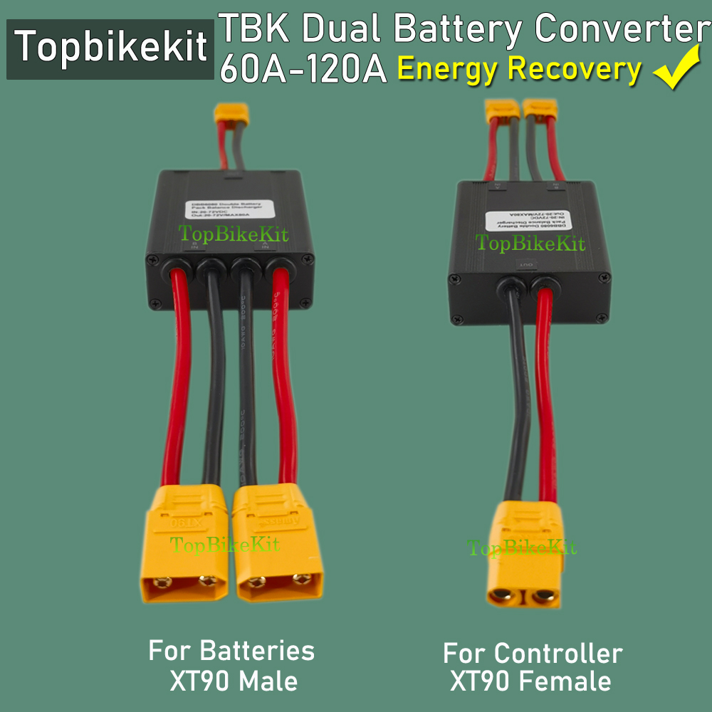 Ebike 20V-72V 60A/80A/120A Dual Batterie Entladung Konverter Anschluss Adapter Switcher Zwei Doppel Batterie symmetrische Entladung