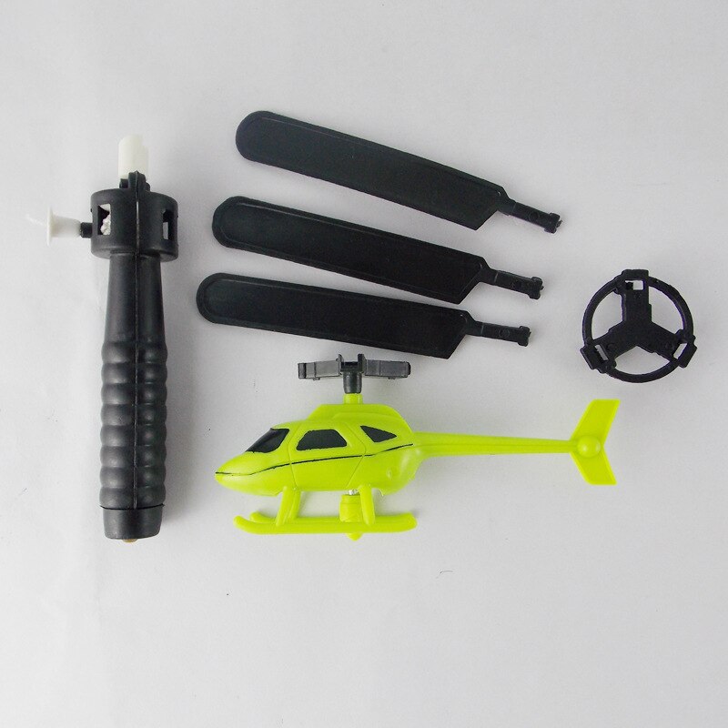 Drawstring Helicopter Mini Toy Helicopter Flying Children Outdoor Games Kids Launching Gliders Pulling Small Planes