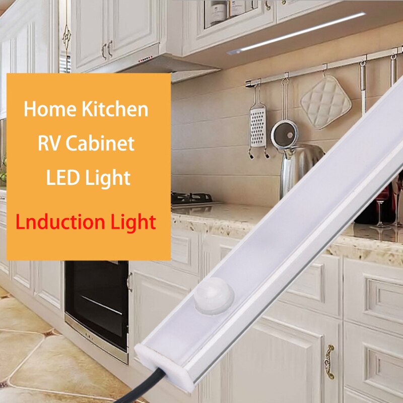 Motion Sensor Light 12V LED Wardrobe Cabinet Lamp Caravan Infrared Human Body Light For RV Camper Home Kitchen Wine Cabinet